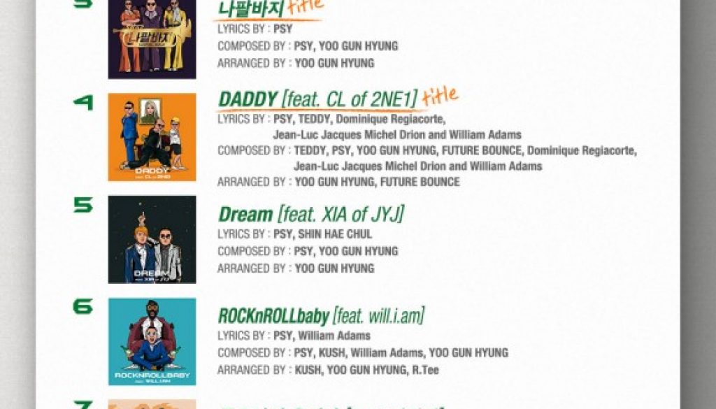 PSY 7th Album track list: December_2015_release