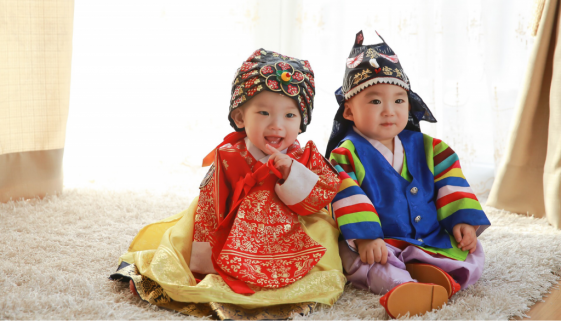 Korean Children in Traditional Costume